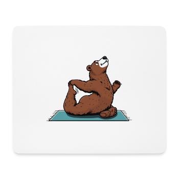 Yoga Bär - Mousepad (Querformat) - Weiß - Vorne