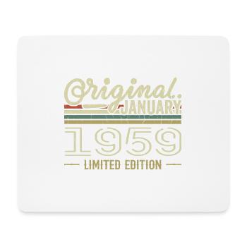 Janvier 1959 anniversaire Janvier 1959 cadeau 1959 - Tapis de souris (format paysage) - blanc - Devant