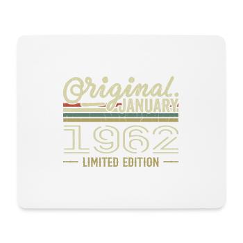 Januar 1962 Geburtstag Januar 1962 Geschenk 1962 - Mousepad (Querformat) - Weiß - Vorne