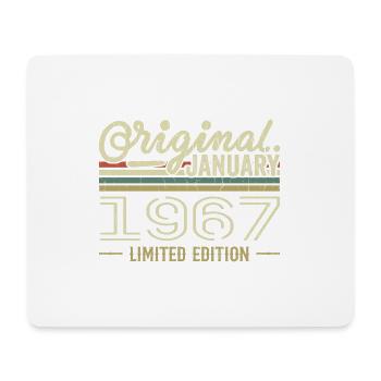 Janvier 1967 anniversaire Janvier 1967 cadeau 1967 - Tapis de souris (format paysage) - blanc - Devant