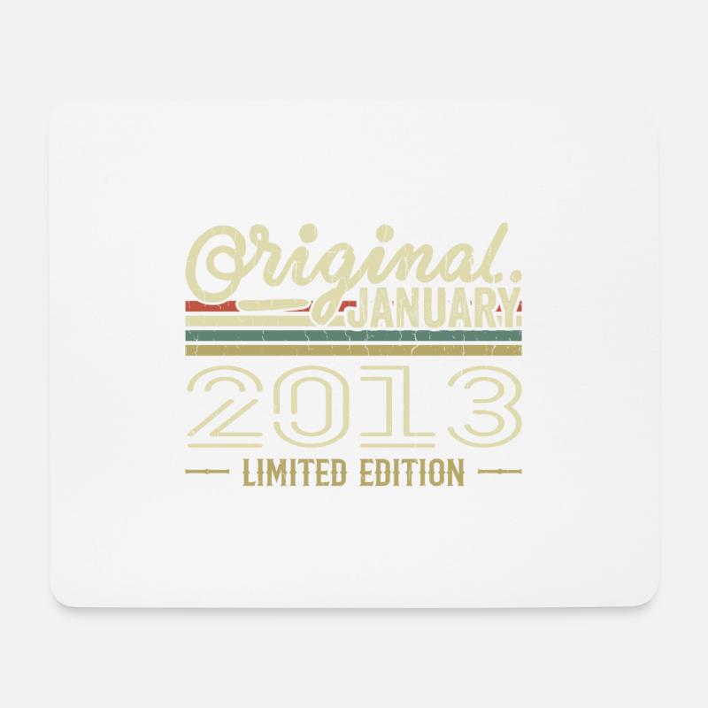 Januar 2013 Geburtstag Januar 2013 Geschenk 2013 - Mousepad (Querformat) - Weiß