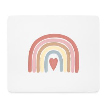 Pastellherz Regenbogenkunst - Mousepad (Querformat) - Weiß - Vorne