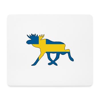 Elch Schwedenflagge Schweden Elche Geschenkidee - Mousepad (Querformat) - Weiß - Vorne
