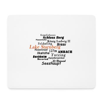 Grafik des Starnberger See für Shirts & Tassen - Mousepad (Querformat) - Weiß - Vorne