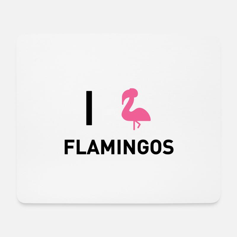 Flamingo Flamongo pink one-legged - Mouse Pad (horizontal) - white