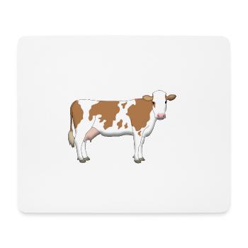 Kuh Fleckvieh Kopf vorn - Mousepad (Querformat) - Weiß - Vorne