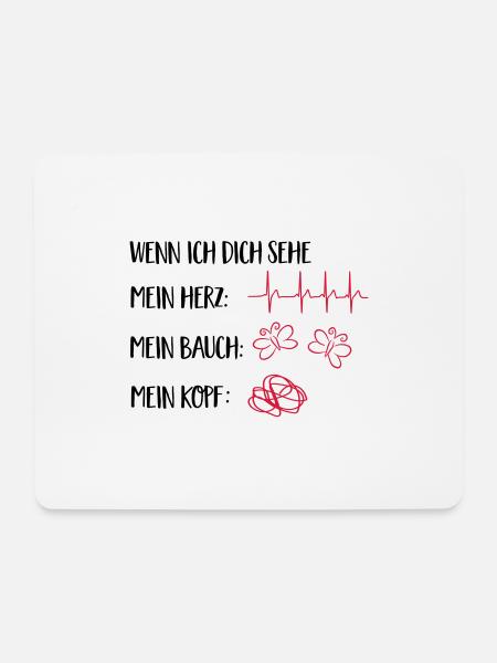 verliebt - Mousepad (Querformat) - Weiß