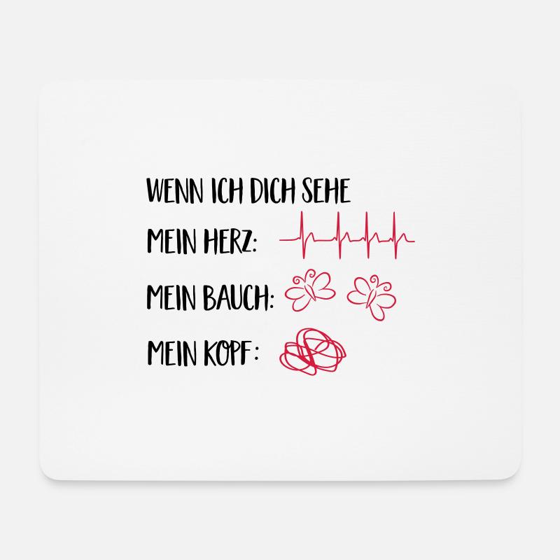 verliebt - Mousepad (Querformat) - Weiß