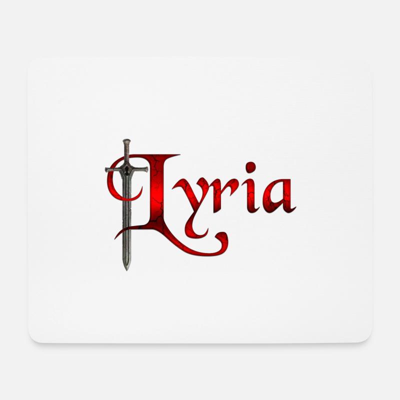 Lyria RPG Server Schwert Mittelalter Logo - Mousepad (Querformat) - Weiß