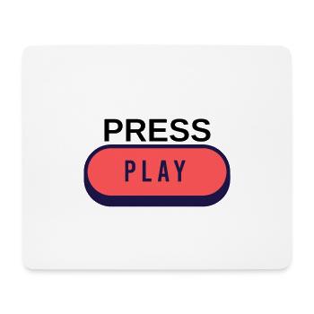 PRESS PLAY - Das Piece für Gamer - Mousepad (Querformat) - Weiß - Vorne