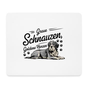 Graue Schnauzen Goldene Herzen – Hunderentner - Mousepad (Querformat) - Weiß - Vorne