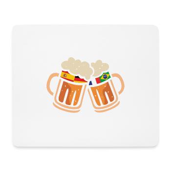 Drapeaux de bière pour la Coupe du Monde avec l’Espagne et l’Allemagne - Tapis de souris (format paysage) - blanc - Devant