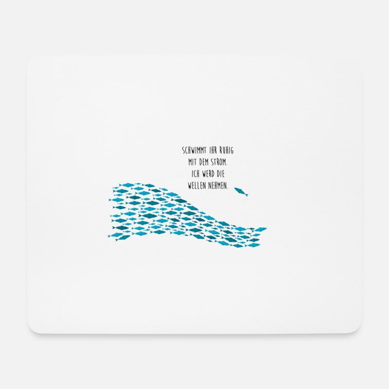 Gegen den Strom schwimmen - Mousepad (Querformat) - Weiß
