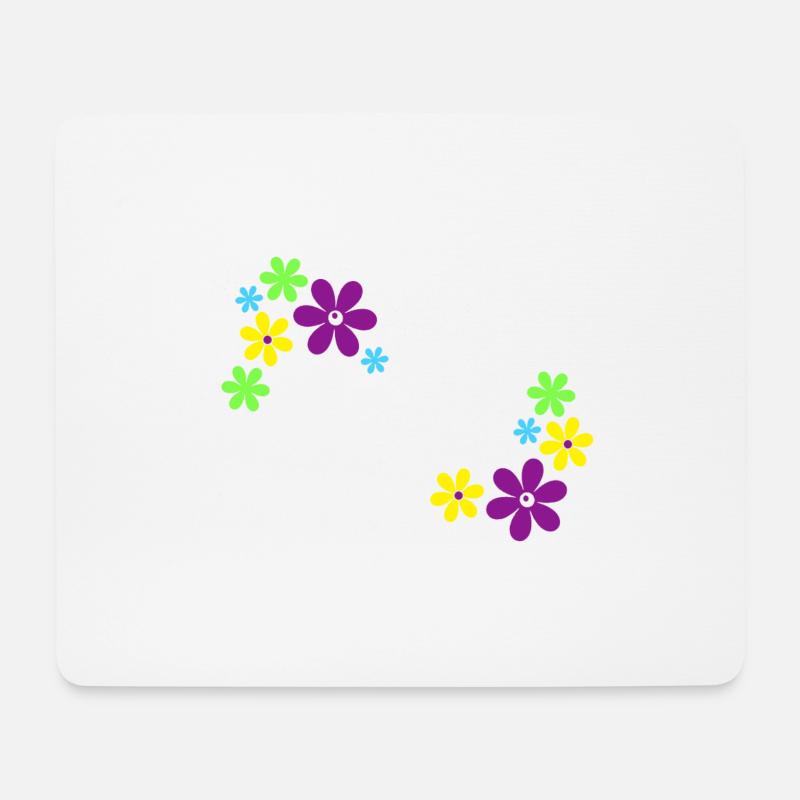 Flower Power - Mousepad (Querformat) - Weiß
