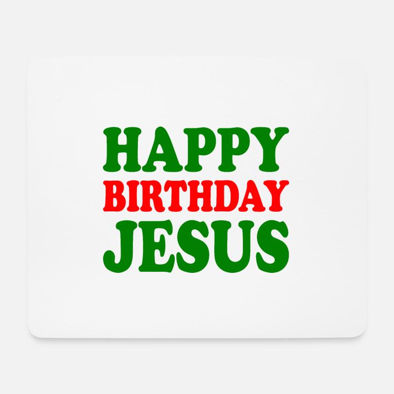 Happy birthday jesus - Mousepad (Querformat) - Weiß