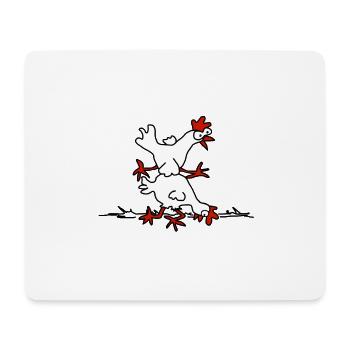 Springendes Huhn - Mousepad (Querformat) - Weiß - Vorne