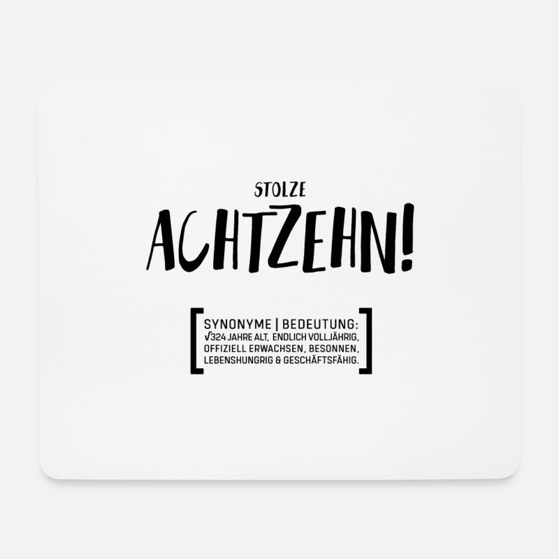 Stolze Achtzehn ! 18 Geburtstag Geschenk - Mousepad (Querformat) - Weiß