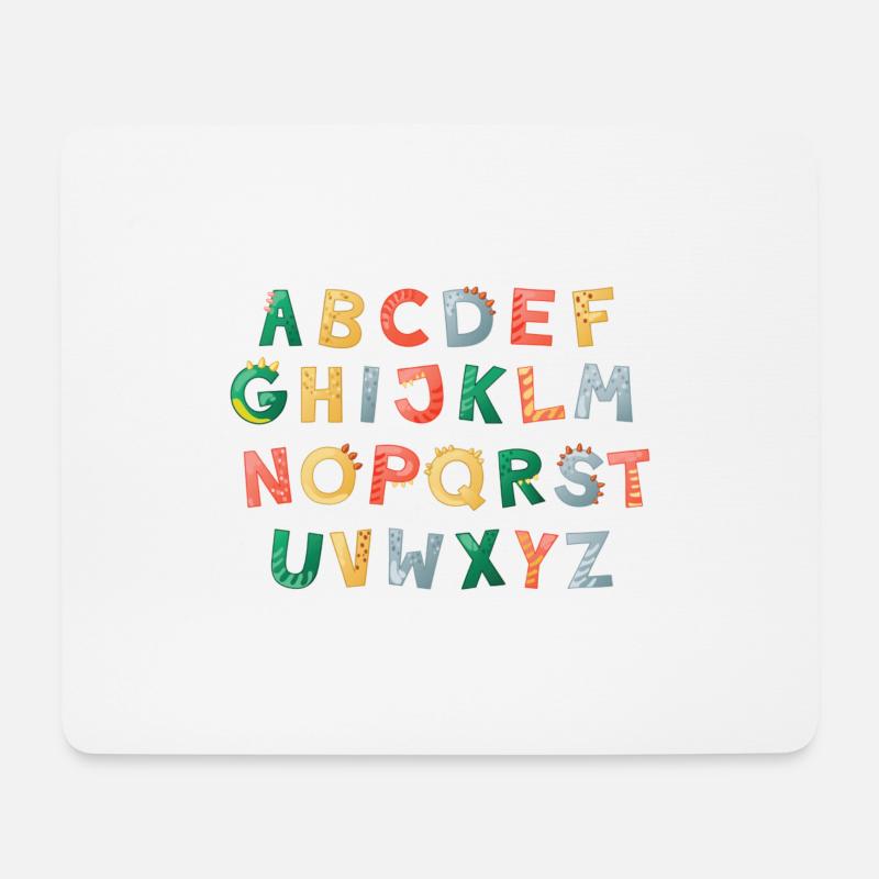 DINO ABC Alphabet Einschulung Kind - Mousepad (Querformat) - Weiß