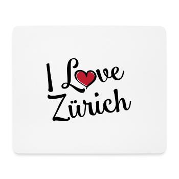 J’aime Zurich - Tapis de souris (format paysage) - blanc - Devant