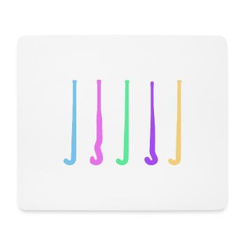 Hockey sur gazon Hockey Stick Rainbow - Tapis de souris (format paysage) - blanc - Devant