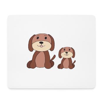 dogs father son - Mouse Pad (horizontal) - white - Front