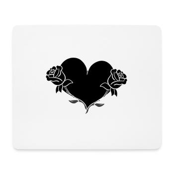 Rose Flower Heart Shape Symbol Flowers - Mouse Pad (horizontal) - white - Front