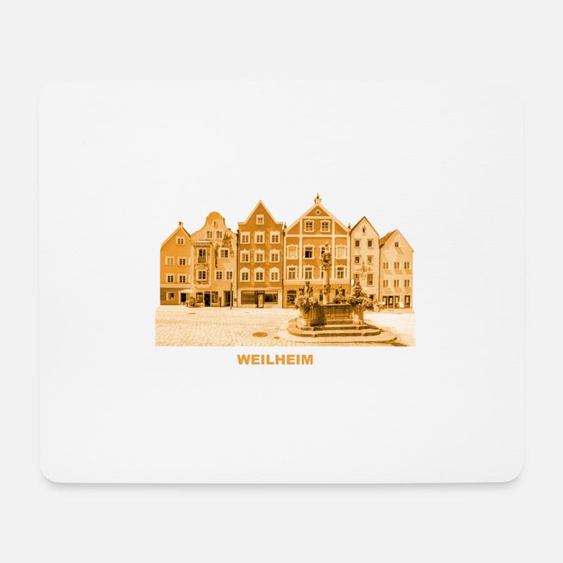 Weilheim Pfaffenwinkel Oberbayern Markt - Mousepad (Querformat) - Weiß