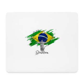 J’aime le Brésil - Statue du Christ - Tapis de souris (format paysage) - blanc - Devant