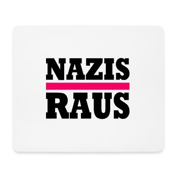 Nazis raus - Mousepad (Querformat) - Weiß - Vorne