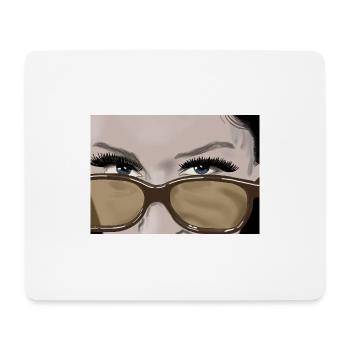 Über den Brillenrand - Mousepad (Querformat) - Weiß - Vorne