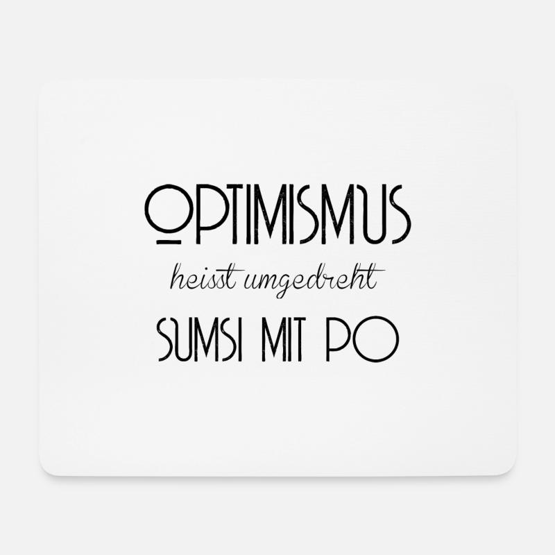 Optimismus - Sumsi mit Po schwarz - Mousepad (Querformat) - Weiß