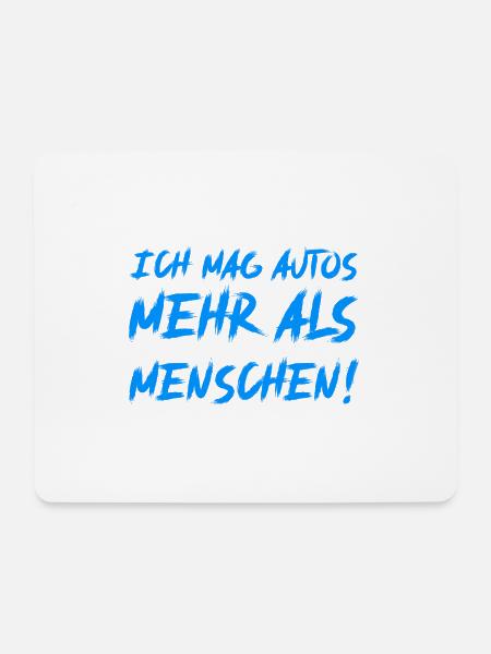 Ich mag Autos mehr als Menschen - Mousepad (Querformat) - Weiß