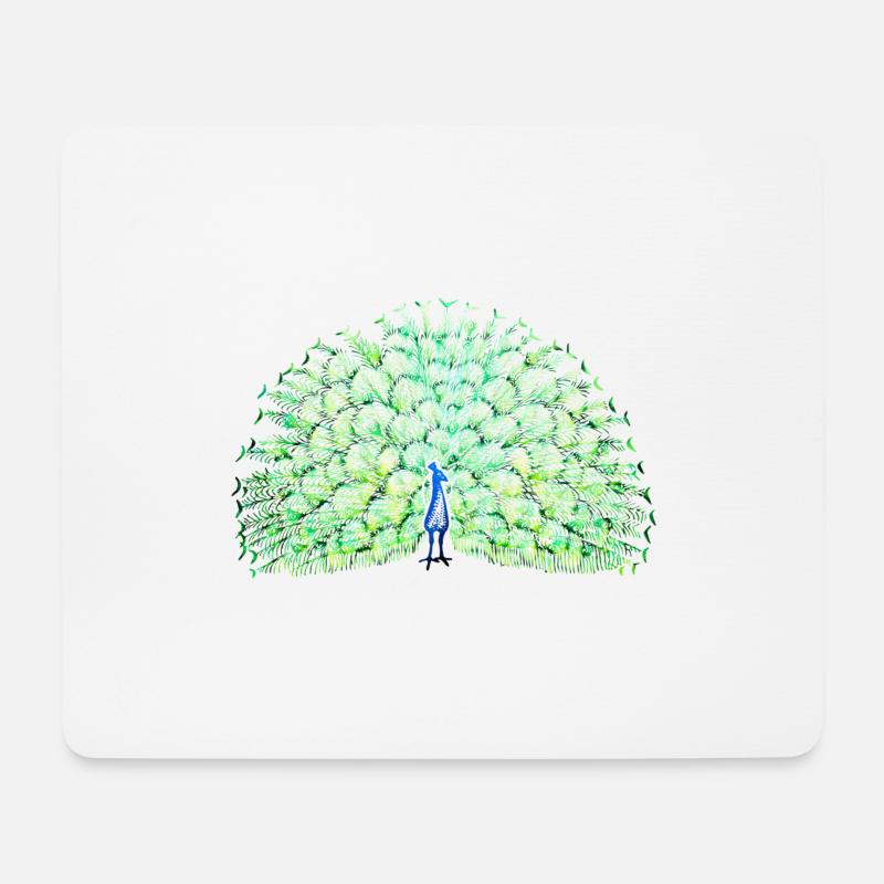 paon - Tapis de souris (format paysage) - blanc