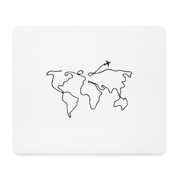 Idée cadeau carte du monde - Tapis de souris (format paysage) - blanc - Devant