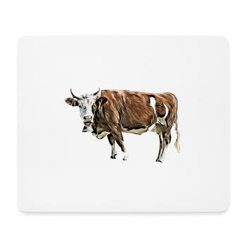Kuh - Mousepad (Querformat) - Weiß - Vorne