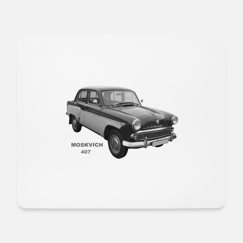 Moskvich 407 USSR Russia Oldtimer Ostalgie - Mouse Pad (horizontal) - white