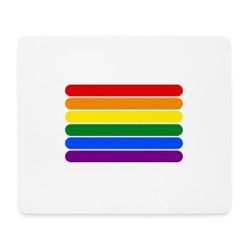 Rainbow Stripes || LGBT lesbian gay bisexual trans - Mousepad (Querformat) - Weiß - Vorne