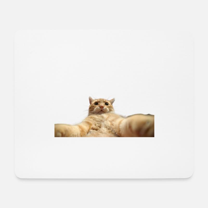 Selfie-Chat - Mousepad (Querformat) - Weiß
