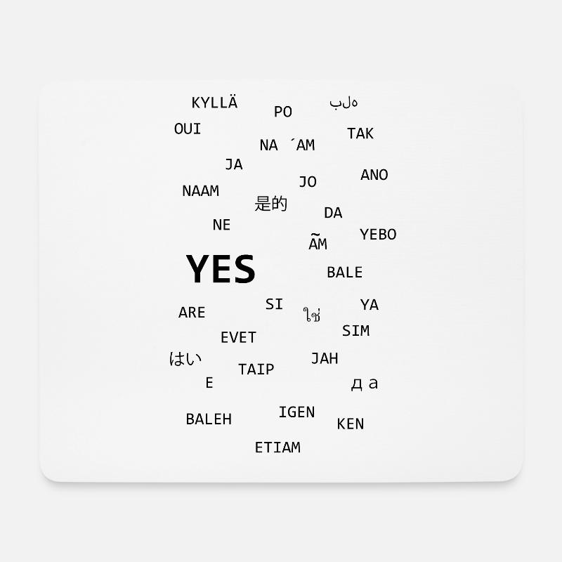 Das Wort " JA " in verschiedenen Sprachen - Mousepad (Querformat) - Weiß