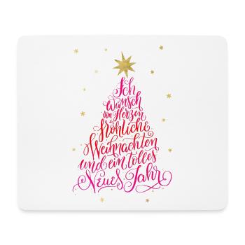 Fröhliche Weihnachten und ein tolles Neues Jahr - Mousepad (Querformat) - Weiß - Vorne