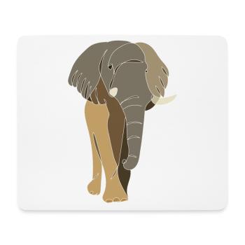 Lineart elephant, colored - Mouse Pad (horizontal) - white - Front