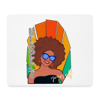 RESPECT - Femme Noire - Rétro - Tapis de souris (format paysage) - blanc - Devant