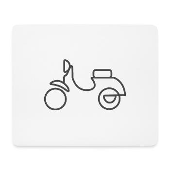 Roller lineart, scooter minimaliste - Tapis de souris (format paysage) - blanc - Devant