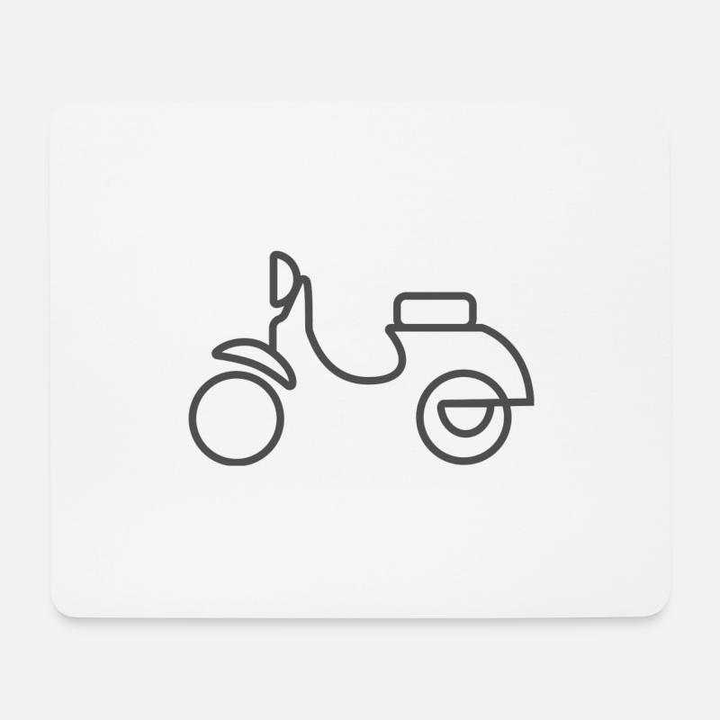 Roller lineart, minimalistischer Scooter - Mousepad (Querformat) - Weiß