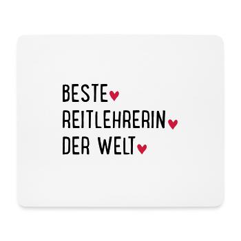 Beste Reitlehrerin der Welt - Mousepad (Querformat) - Weiß - Vorne