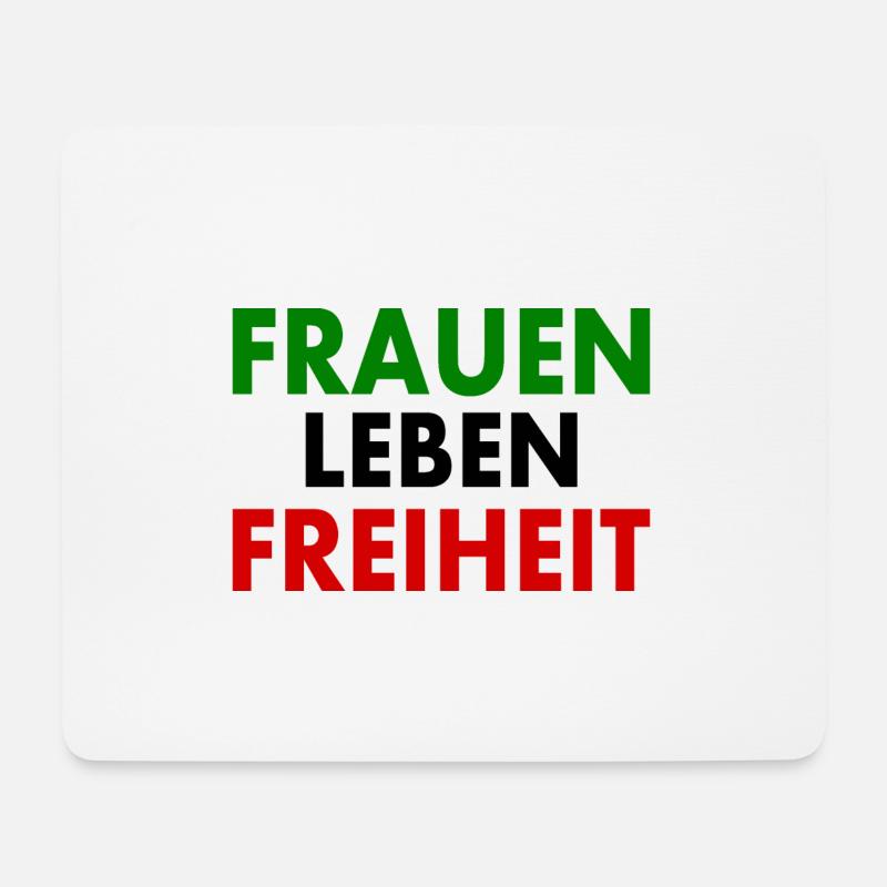 Frauen leben freiheit - Mousepad (Querformat) - Weiß