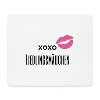 Kiss Me – Romantic Lip Design xoxo - Mouse Pad (horizontal) - white - Front