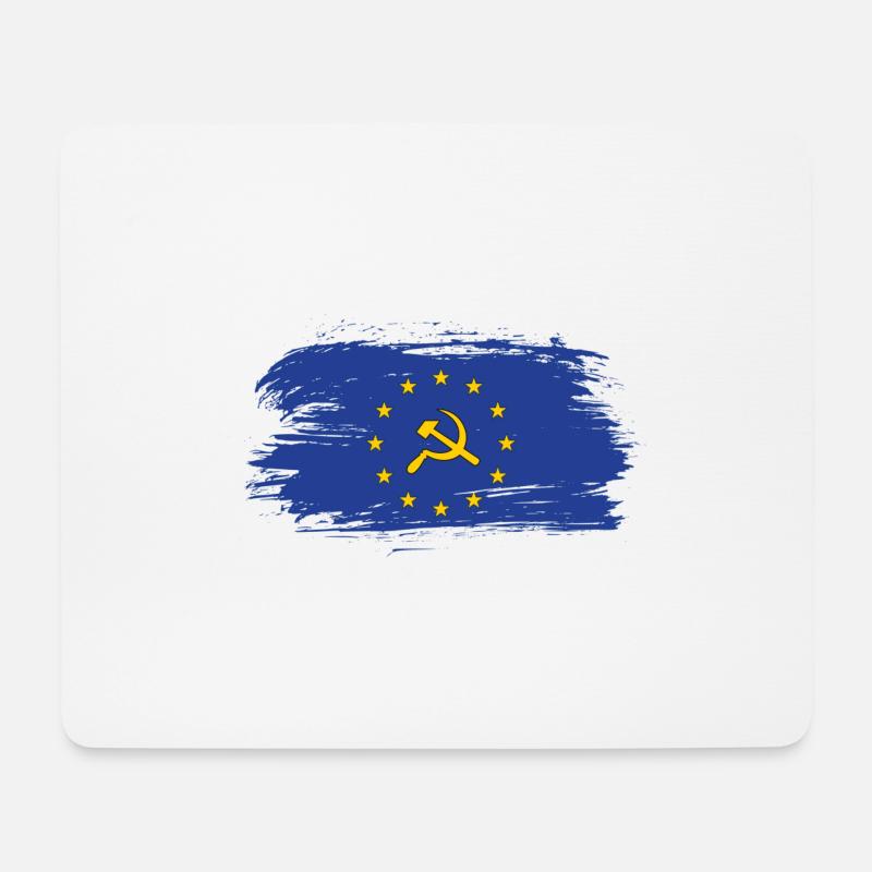 Europa Flagge mit Hammer und Sichel / Geschenk - Mousepad (Querformat) - Weiß