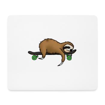 Faultier Skateboard Geschenkidee - Mousepad (Querformat) - Weiß - Vorne