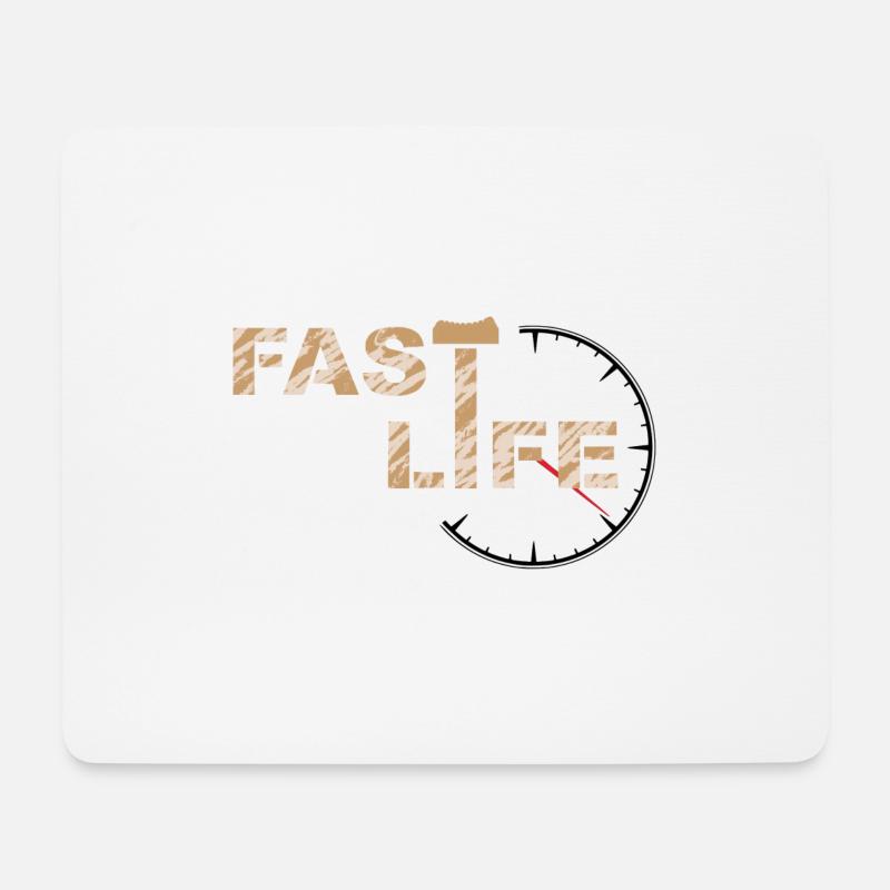 FAST LIFE - Mousepad (Querformat) - Weiß